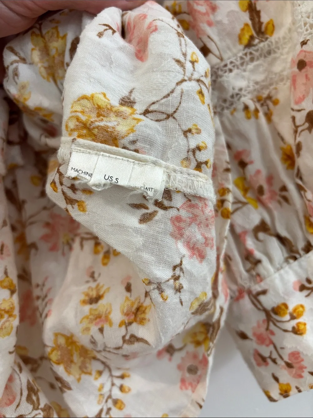 Anthropologie Harmony Floral Lace Peasant Blouse